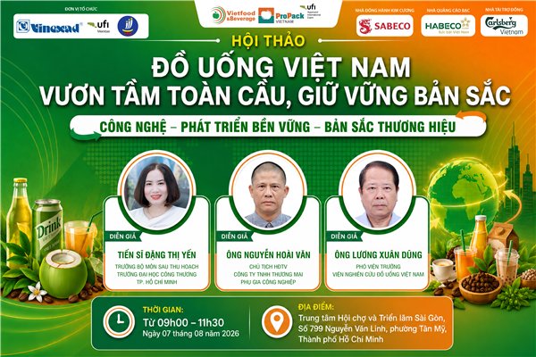 Mời doanh nghiệp tham dự Hội thảo “Đồ uống Việt Nam vươn tầm toàn cầu, giữ vững bản sắc”