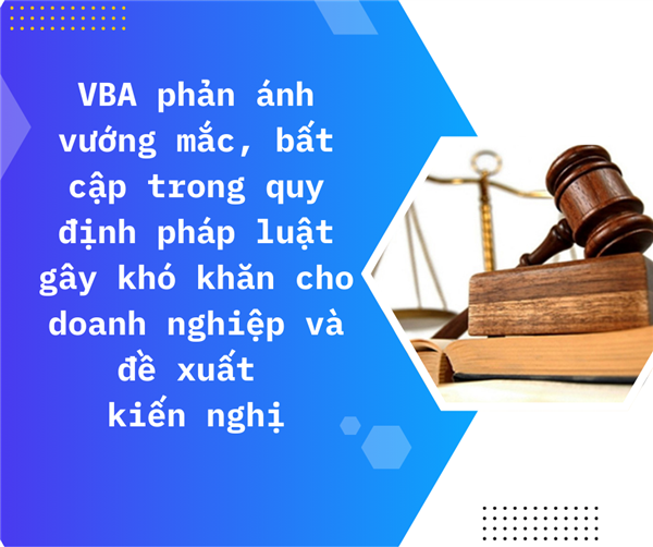 VBA phản ánh vướng mắc, bất cập trong quy định pháp luật gây khó khăn cho doanh nghiệp và đề xuất kiến nghị
